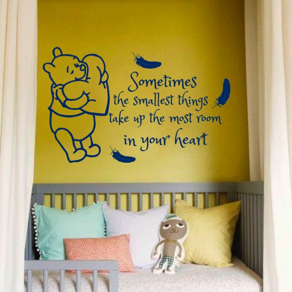 "Smallest Things" Heart Wall Decal - 10x10 Inch Vinyl Quote Sticker For Nursery, Kids Room, Or Home Decor