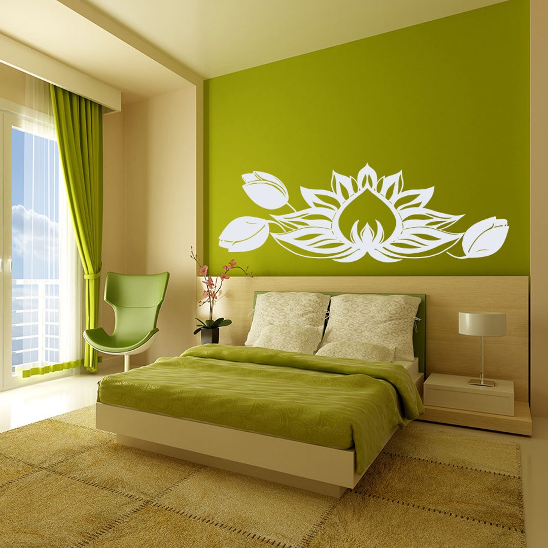 Wall Decal Lotus Flower Bud Namaste Symbol Vinyl Sticker Mural Yoga Zen ...