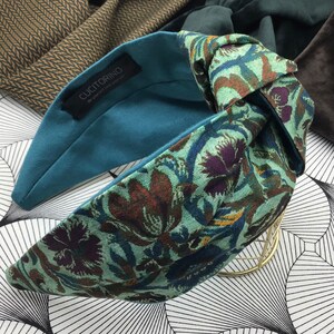 Fiori Nouveau fancy hairband, Retro fancy headband, Art Nouveau style headband, Floral headband with knot, Liberty Style diadema