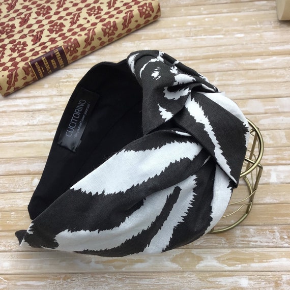 Black and White Animalier Hair Band, Zebra Headband, Knot  display picture 1