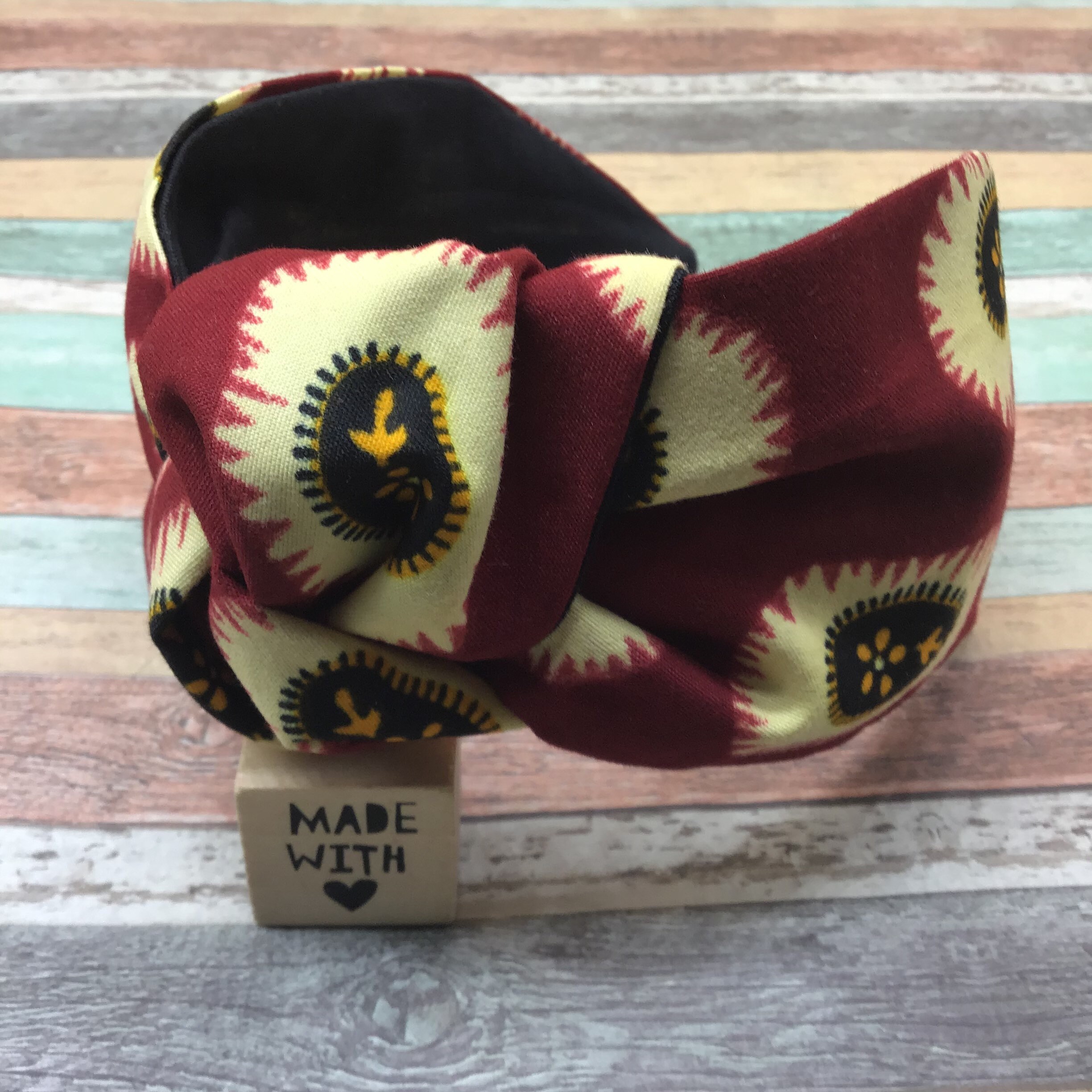 Geometrie Hair Headband, Cube, Cotton Satin, Headband With 