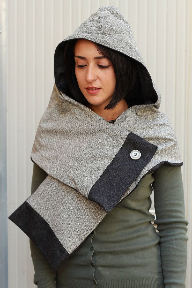 Hooded Scarf Cyberpunk Hooded Scarves Hooded Scarf With Etsy Ireland
