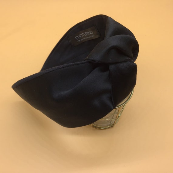 Black Satin Headband, Knotted Headband, Women display picture 2