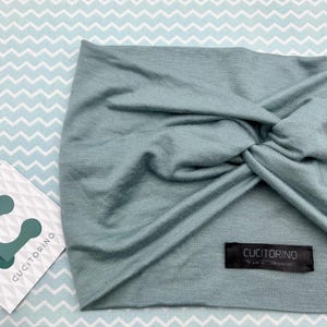 Fascia semi turbante Azzurro, Carta da zucchero, Fascia capelli leggera e soffice, Fascia capelli morbida, Fascia capelli tinta unita
