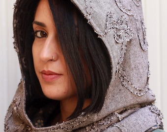 Women's Hooded Scarf, Hood with Neck Warmer, Hooded Scarf, Hood and Scarf in one accessory