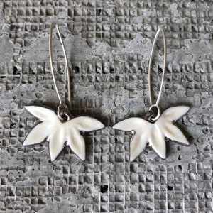 Porcelain Naupaka Earrings with Sterling Silver Hooks