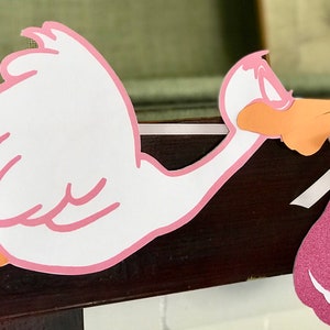 It&#39;s Twin Girls, Delivery Stork, Storks and Babies, Baby Shower Banner, Baby Shower Decor, Baby Shower, Twin Baby girls, Party Decor, Pink