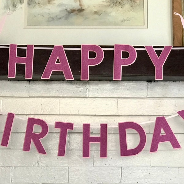 Glitter Ballerina Birthday Banner, Purple Party Decoration