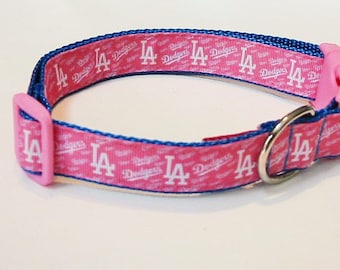 pink dodgers dog collar
