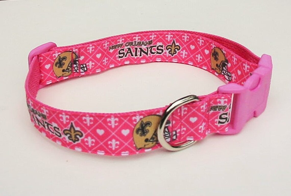 PINK SAINTS Dog Collar New Orleans Saints Collar Female Etsy