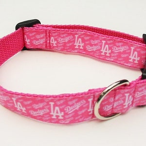 pink dodgers dog collar