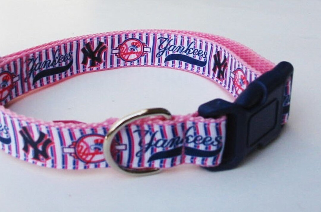Pink yankees sale dog collar