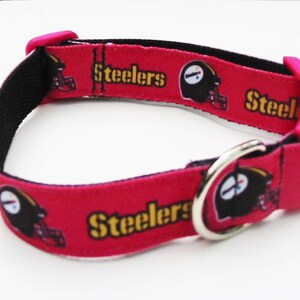 Pink steelers top dog collar
