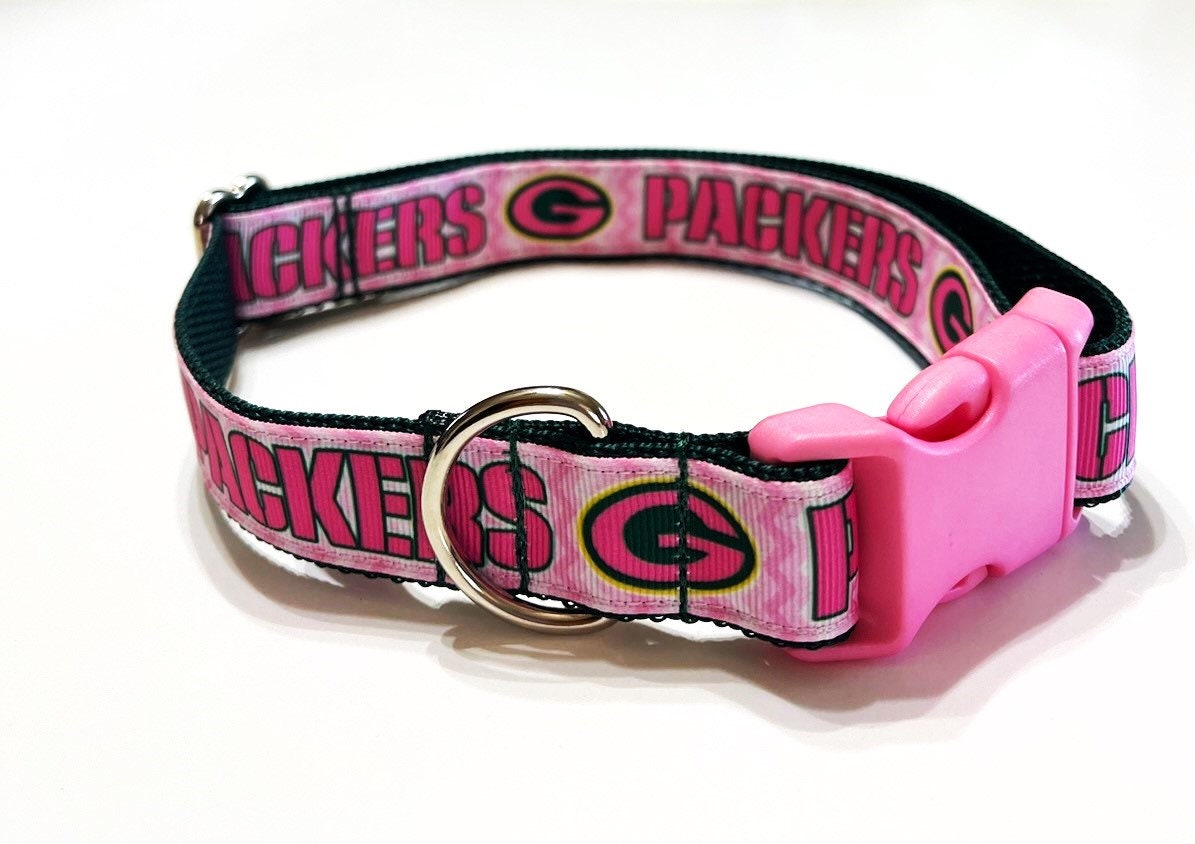 Pink packers dog clearance collar