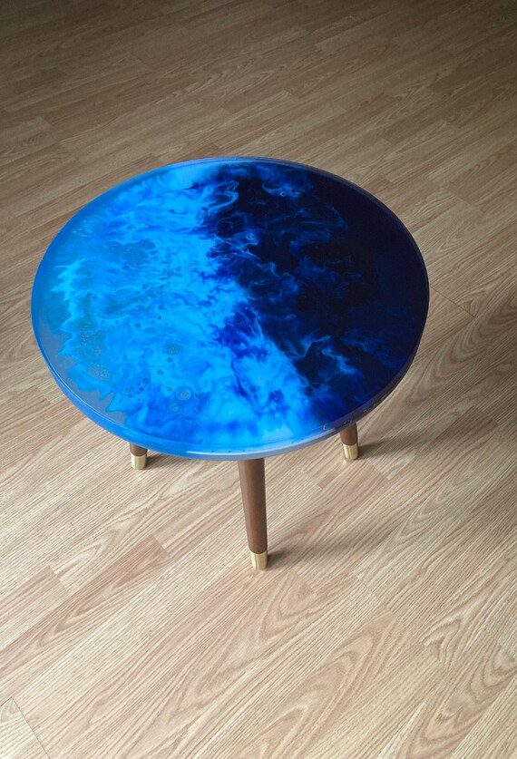 Blue Accent Table Etsy