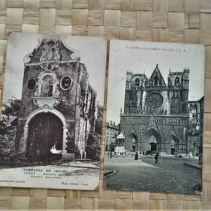 Vintage Postcards of French Churches set of 11