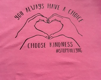 Youth size Anti- Bullying Shirt , Pink Shirt Day