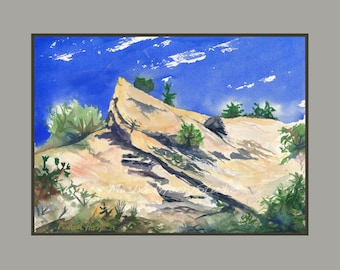 Morrison, Colorado, Outside Red Rocks Amphitheater, Landscape Watercolor Print, Giclée Southwestern Art, Custom Sizes