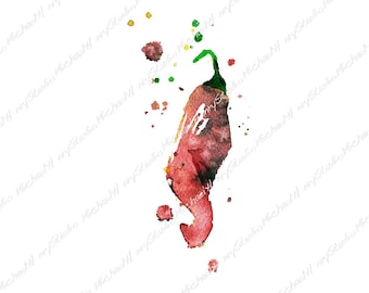 Watercolor Chili design, T-shirt, Gift, Sticker, Sublimation, Png Jpeg, foodie, southwest, food, chilis, peppers