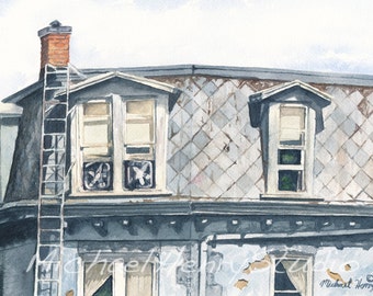 Manitou Springs Watercolor, Art, Painting, Rockey's House, Historic Home, Colorado Springs, Pikes Peak, Garden of the Gods, Print