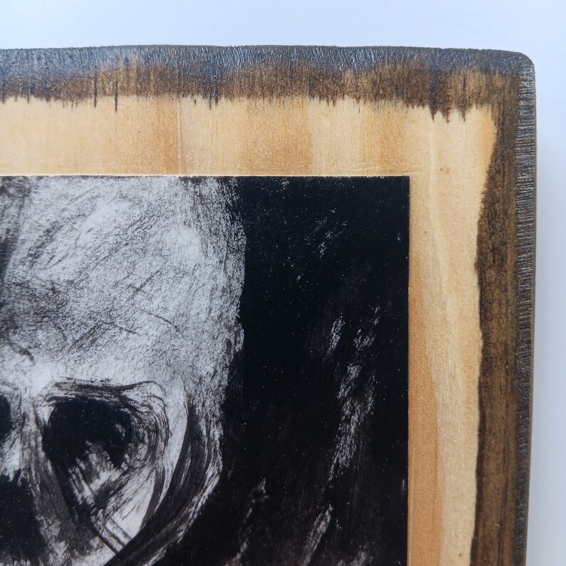 Original Skull Acrylic Painting on Wood Etsy