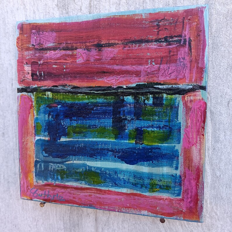 Small Abstract Acrylics Painting on 5x5 Panel Etsy