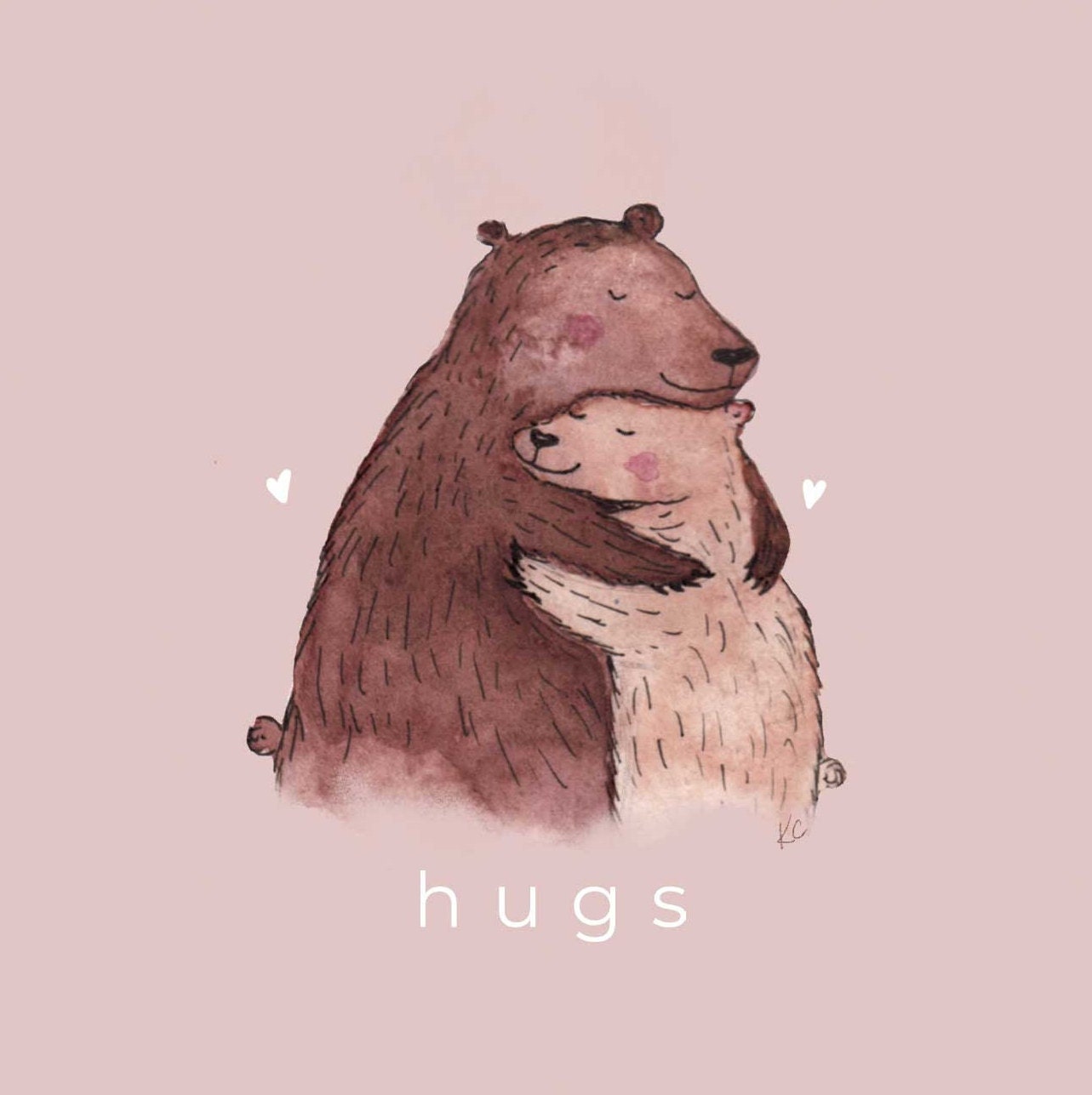 Bear Hugs Card, Love Card, Thank You Card - Etsy