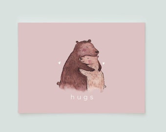 Bear Hugs Card, Love Card, Thank You Card