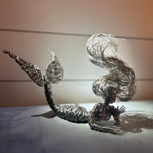 Art Mermaid Stainless Steel Wire Sculpture- YouFine Sculpture