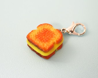 Grilled Cheese Sandwich Charm: Polymer Clay Food Jewelry