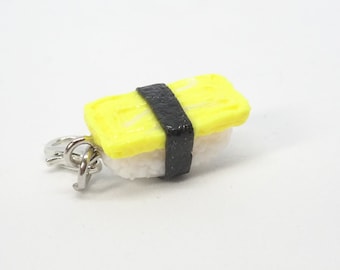 Tamago Sushi Charm: Handmade Polymer Clay Food Jewelry
