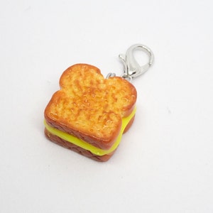 Grilled Cheese Sandwich Charm, Grilled Cheese Jewelry, Polymer Clay Charm, Food Jewelry, Progress Keeper, Stitch MarkersFoodie Gifts