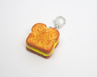 Grilled Cheese Sandwich Charm, Grilled Cheese Jewelry, Polymer Clay Charm, Food Jewelry, Progress Keeper, Stitch MarkersFoodie Gifts