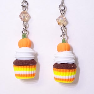 Pumpkin Cupcake Earrings: Polymer Clay Fall Jewelry