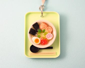 Realistic Ramen Bowl Necklace, Handmade Polymer Clay Food Jewelry