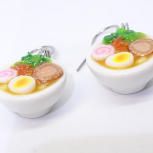 Handmade Ramen Earrings: Polymer Clay Food Jewelry