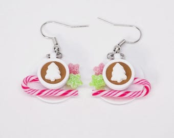 Hot Chocolate Earrings, Christmas Jewelry, Hot Coco Earrings, Gift for her, Holiday Gifts, Christmas Gifts
