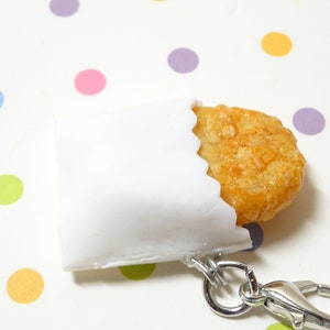 Hash Brown Charm, Food Jewelry, Polymer Clay Charm, Potato Charm, Junk Food Charm, Food Stitch Marker, Progress Keeper, Foodie Gifts