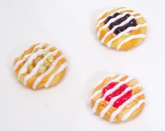 Polymer Clay Danish Pastry Charm: Miniature Food Jewelry, Baker Gift