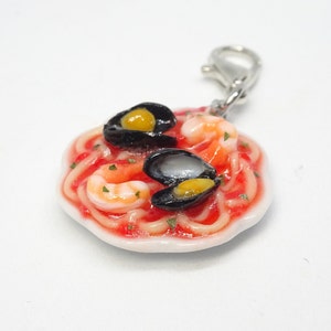 Pasta Charm, Spaghetti Charm, Food Charm, Food Jewelry, Food Stitch Marker, Miniature Food, Italian Food, Clay Charm, Gifts for Foodie