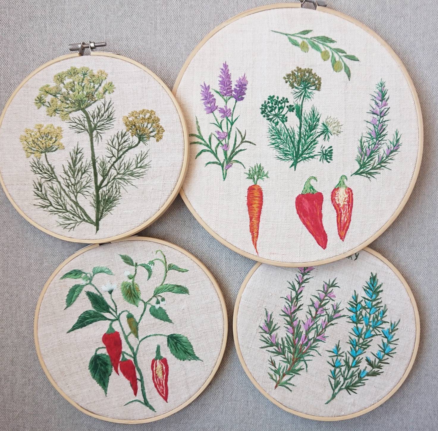 9 Farmhouse Kitchen Decor Herbs Spises and Vegetables. Etsy