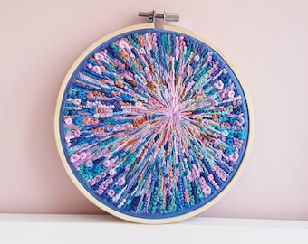 Abstract Textured Hand Embroidery Hoop Art. Modern Home Decor. Scandinavian Interior Decoration. Gift for Home Designer. Gift for Her