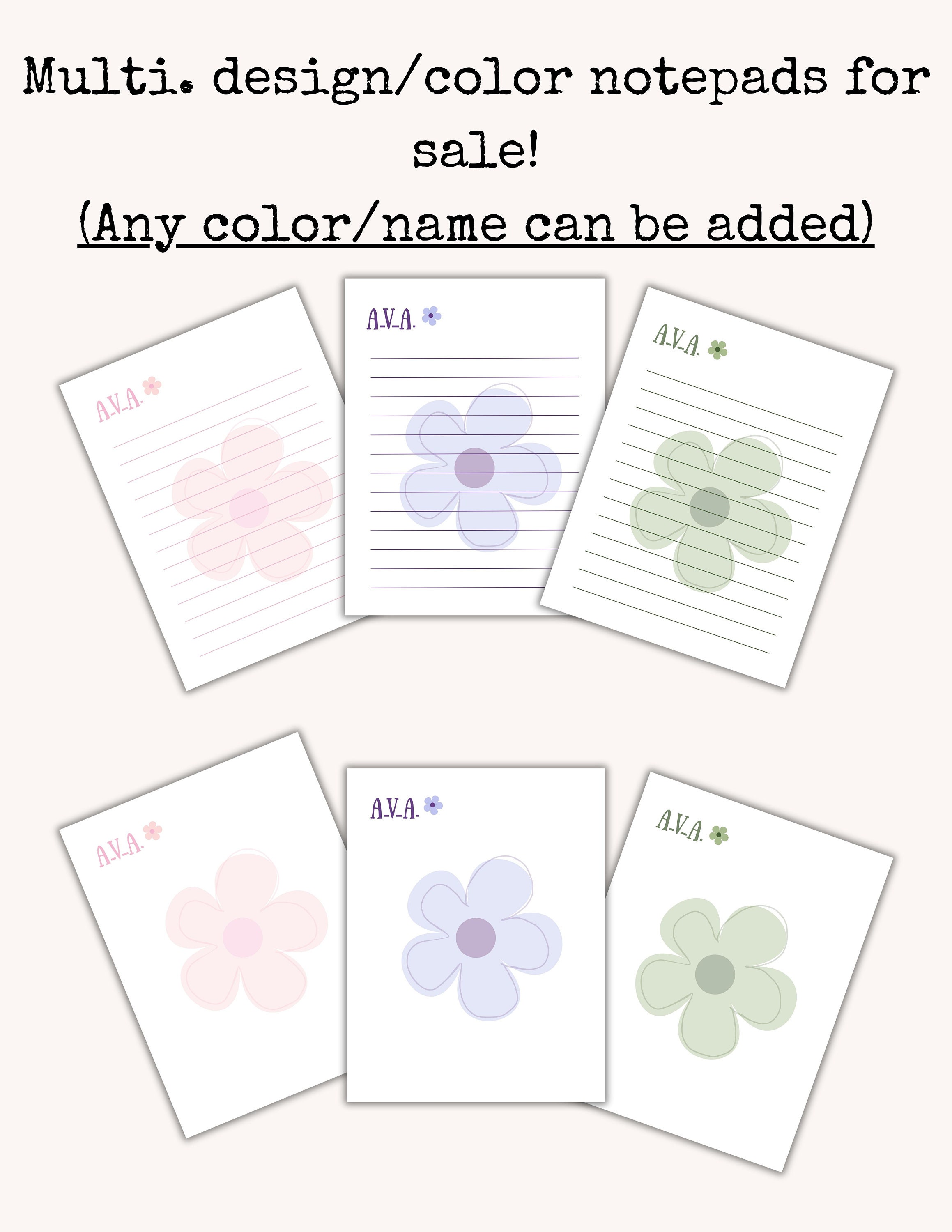 Multi Design or Color Notepad for Download - Etsy