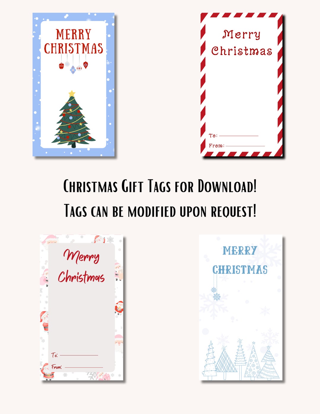 Holiday Printable Tags for Download - Etsy