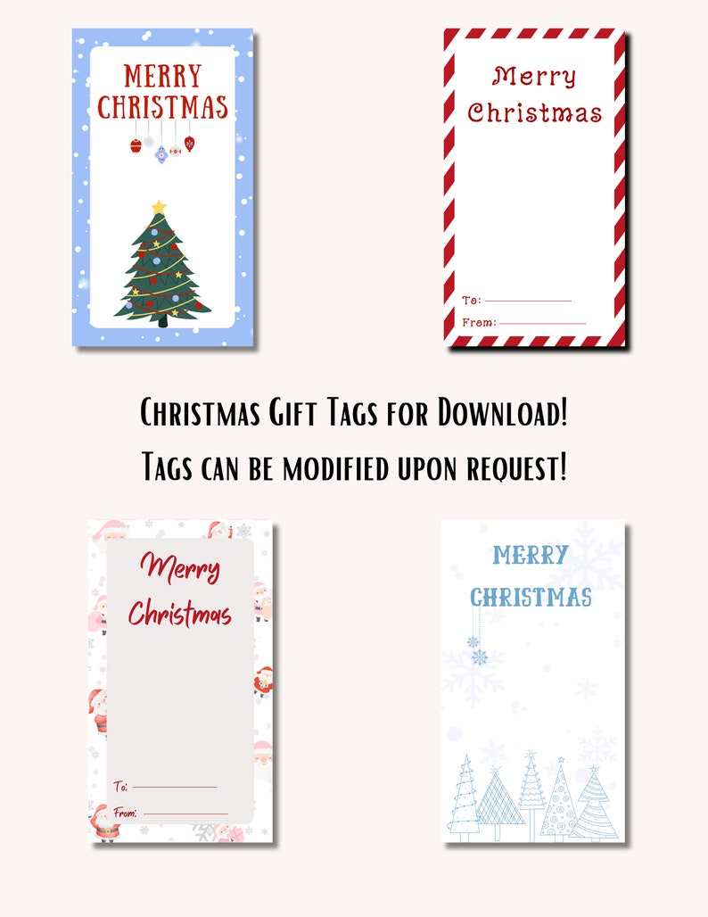 Holiday Printable Tags for Download - Etsy