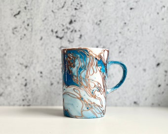 ELLIOT 101138 Mug mug blue and rosegold gift for her him  porcelaine pebeo useful art christmas gift