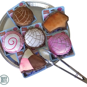 Cute Concha and other Pan Dulce Squeaky Dog Toys.