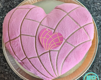 Pan Dulce Corazon (Heart) Concha Plush Cushion