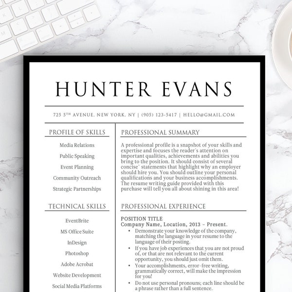 Resume Template for Word | 1 & 2 PageProfessional Resume Template, Cover Letter | Instant Download |Nursing Resume Template |Professional CV