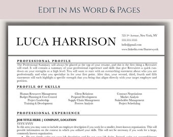 Modelo de currículo profissional com carta de apresentação (download digital)